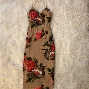 Floral Tan Dress